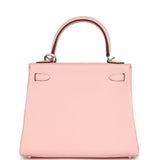 Hermes Kelly Retourne 25 Rose Sakura Swift Palladium Hardware