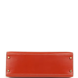 Vintage Hermes Kelly Sellier 32 Brique Box Gold Hardware