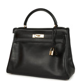 Vintage Hermes Kelly Retourne 32 Black Gulliver Gold Hardware - Thumbnail View 5