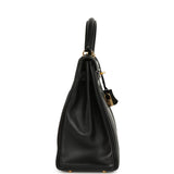 Vintage Hermes Kelly Retourne 32 Black Gulliver Gold Hardware - Thumbnail View 3
