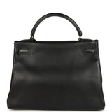 Vintage Hermes Kelly Retourne 32 Black Gulliver Gold Hardware - Thumbnail View 4