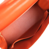 Vintage Hermes "Kimono" Kelly Sellier 32 Brique Box and Embroidered Silk Gold Hardware