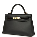Hermes Kelly Sellier 20 Black Madame and Shiny Alligator Touch Gold Hardware