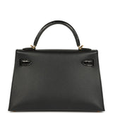 Hermes Kelly Sellier 20 Black Madame and Shiny Alligator Touch Gold Hardware