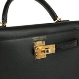 Hermes Kelly Sellier 20 Black Madame and Shiny Alligator Touch Gold Hardware