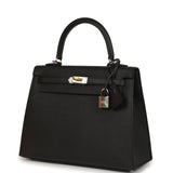Hermes Kelly Sellier 25 Black Epsom Electrum Hardware