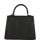 Hermes Kelly Sellier 25 Black Epsom Electrum Hardware