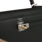 Hermes Kelly Sellier 25 Black Epsom Electrum Hardware