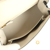 Hermes Special Order (HSS) Kelly Sellier 25 Craie and Black Epsom Brushed Gold Hardware