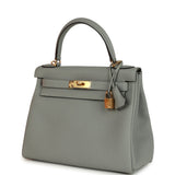 Hermes Kelly Retourne 28 Gris Mouette Togo Gold Hardware