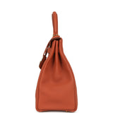 Pre-owned Hermes Special Order (HSS) Kelly Retourne 32 Cuivre Verso Togo Gold Hardware