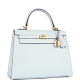 Hermes Kelly Sellier 25 Bleu Brume Epsom Gold Hardware