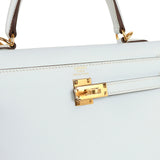 Hermes Kelly Sellier 25 Bleu Brume Epsom Gold Hardware