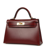 Hermes Kelly Sellier 20 Rouge H Box Gold Hardware