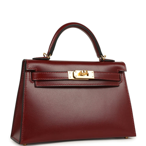 Hermes Kelly Sellier 20 Rouge H Box Gold Hardware