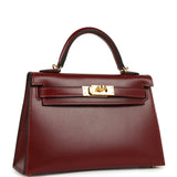 Hermes Kelly Sellier 20 Rouge H Box Gold Hardware