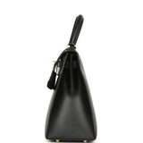 Vintage Hermes Kelly Sellier 28 Black Chamonix Gold Hardware