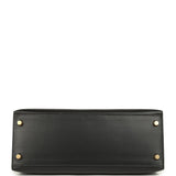 Vintage Hermes Kelly Sellier 28 Black Chamonix Gold Hardware