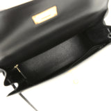 Vintage Hermes Kelly Sellier 28 Black Chamonix Gold Hardware