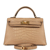 Hermes Kelly Sellier 20 Chai Matte Alligator Gold Hardware