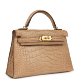 Hermes Kelly Sellier 20 Chai Matte Alligator Gold Hardware
