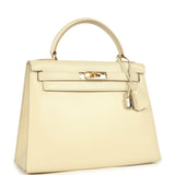 Vintage Hermes Kelly Sellier 28 Parchemin Box Gold Hardware