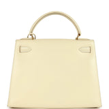 Vintage Hermes Kelly Sellier 28 Parchemin Box Gold Hardware