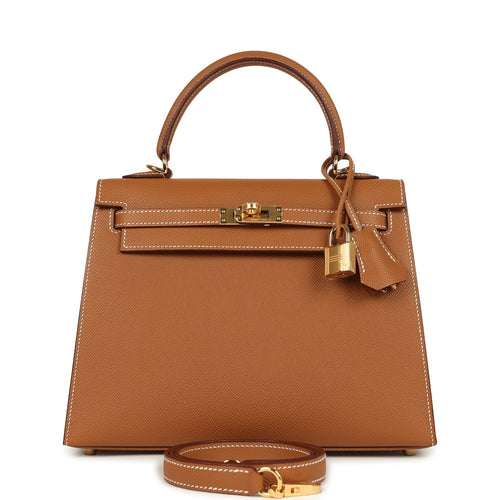Hermes Kelly Sellier 25 Gold Epsom Gold Hardware