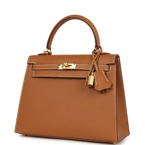 Hermes Kelly Sellier 25 Gold Epsom Gold Hardware