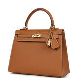 Hermes Kelly Sellier 25 Gold Epsom Gold Hardware