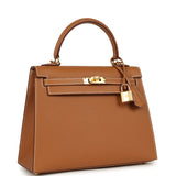 Hermes Kelly Sellier 25 Gold Epsom Gold Hardware