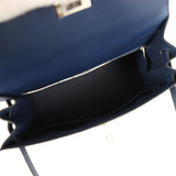 Hermes Kelly Sellier 28 Bleu Navy Epsom Palladium Hardware