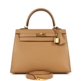 Hermes Kelly Sellier 25 Biscuit Verso Madame Gold Hardware