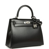 Hermes Kelly Sellier 25 Black Box Palladium Hardware