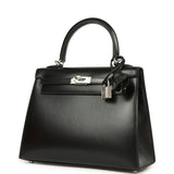 Hermes Kelly Sellier 25 Black Box Palladium Hardware