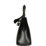 Hermes Kelly Sellier 25 Black Box Palladium Hardware