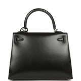 Hermes Kelly Sellier 25 Black Box Palladium Hardware