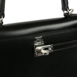 Hermes Kelly Sellier 25 Black Box Palladium Hardware