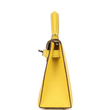 Pre-owned Hermes Kelly Sellier 20 Jaune de Naples Verso Chèvre Mysore Palladium Hardware - Thumbnail View 3