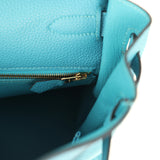 Pre-owned Hermes Kelly 35 Retourne Turquoise Togo Gold Hardware
