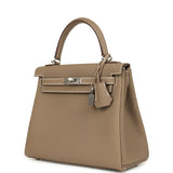 Hermes Kelly Retourne 25 Etoupe Togo Palladium Hardware