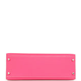 Pre-owned Hermes Candy Kelly Sellier 32 Rose Tyrien Epsom Palladium Hardware