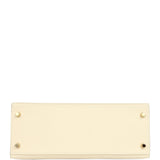 Pre-owned Hermes Kelly Sellier 28 Craie Epsom Gold Hardware
