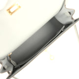 Hermes Kelly Sellier 25 Bleu Glacier Epsom Gold Hardware