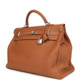 Hermes Kelly Voyage 50 Gold Clemence Palladium Hardware - Thumbnail View 5