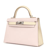 Hermes Special Order (HSS) Kelly Sellier 20 Mauve Pale and Craie Epsom Palladium Hardware