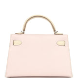 Hermes Special Order (HSS) Kelly Sellier 20 Mauve Pale and Craie Epsom Palladium Hardware
