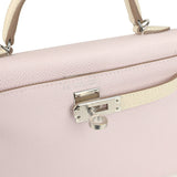 Hermes Special Order (HSS) Kelly Sellier 20 Mauve Pale and Craie Epsom Palladium Hardware