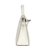 Hermes Kelly Sellier 20 Creme Chantilly Matte Alligator Palladium Hardware