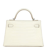 Hermes Kelly Sellier 20 Creme Chantilly Matte Alligator Palladium Hardware
